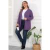 imagePOSESHE Womens Plus Size Cardigan Sweater 2025 Fall Long Sleeve Lightweight Knit Open Front Casual Loose CardiganLight Purple