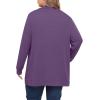 imagePOSESHE Womens Plus Size Cardigan Sweater 2025 Fall Long Sleeve Lightweight Knit Open Front Casual Loose CardiganLight Purple