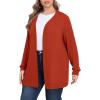 imagePOSESHE Womens Plus Size Cardigan Sweater 2025 Fall Long Sleeve Lightweight Knit Open Front Casual Loose CardiganOrange