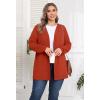 imagePOSESHE Womens Plus Size Cardigan Sweater 2025 Fall Long Sleeve Lightweight Knit Open Front Casual Loose CardiganOrange