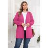 imagePOSESHE Womens Plus Size Cardigan Sweater 2025 Fall Long Sleeve Lightweight Knit Open Front Casual Loose CardiganPurple Red