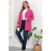 imagePOSESHE Womens Plus Size Cardigan Sweater 2025 Fall Long Sleeve Lightweight Knit Open Front Casual Loose CardiganPurple Red