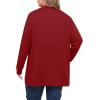 imagePOSESHE Womens Plus Size Cardigan Sweater 2025 Fall Long Sleeve Lightweight Knit Open Front Casual Loose CardiganRed