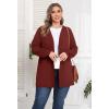 imagePOSESHE Womens Plus Size Cardigan Sweater 2025 Fall Long Sleeve Lightweight Knit Open Front Casual Loose CardiganTangerine