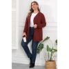imagePOSESHE Womens Plus Size Cardigan Sweater 2025 Fall Long Sleeve Lightweight Knit Open Front Casual Loose CardiganTangerine