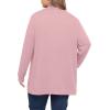 imagePOSESHE Womens Plus Size Cardigan Sweater 2025 Fall Long Sleeve Lightweight Knit Open Front Casual Loose CardiganWarm Pink