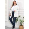 imagePOSESHE Womens Plus Size Cardigan Sweater 2025 Fall Long Sleeve Lightweight Knit Open Front Casual Loose CardiganWhite