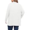 imagePOSESHE Womens Plus Size Cardigan Sweater 2025 Fall Long Sleeve Lightweight Knit Open Front Casual Loose CardiganWhite
