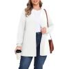 imagePOSESHE Womens Plus Size Cardigan Sweater 2025 Fall Long Sleeve Lightweight Knit Open Front Casual Loose CardiganWhite