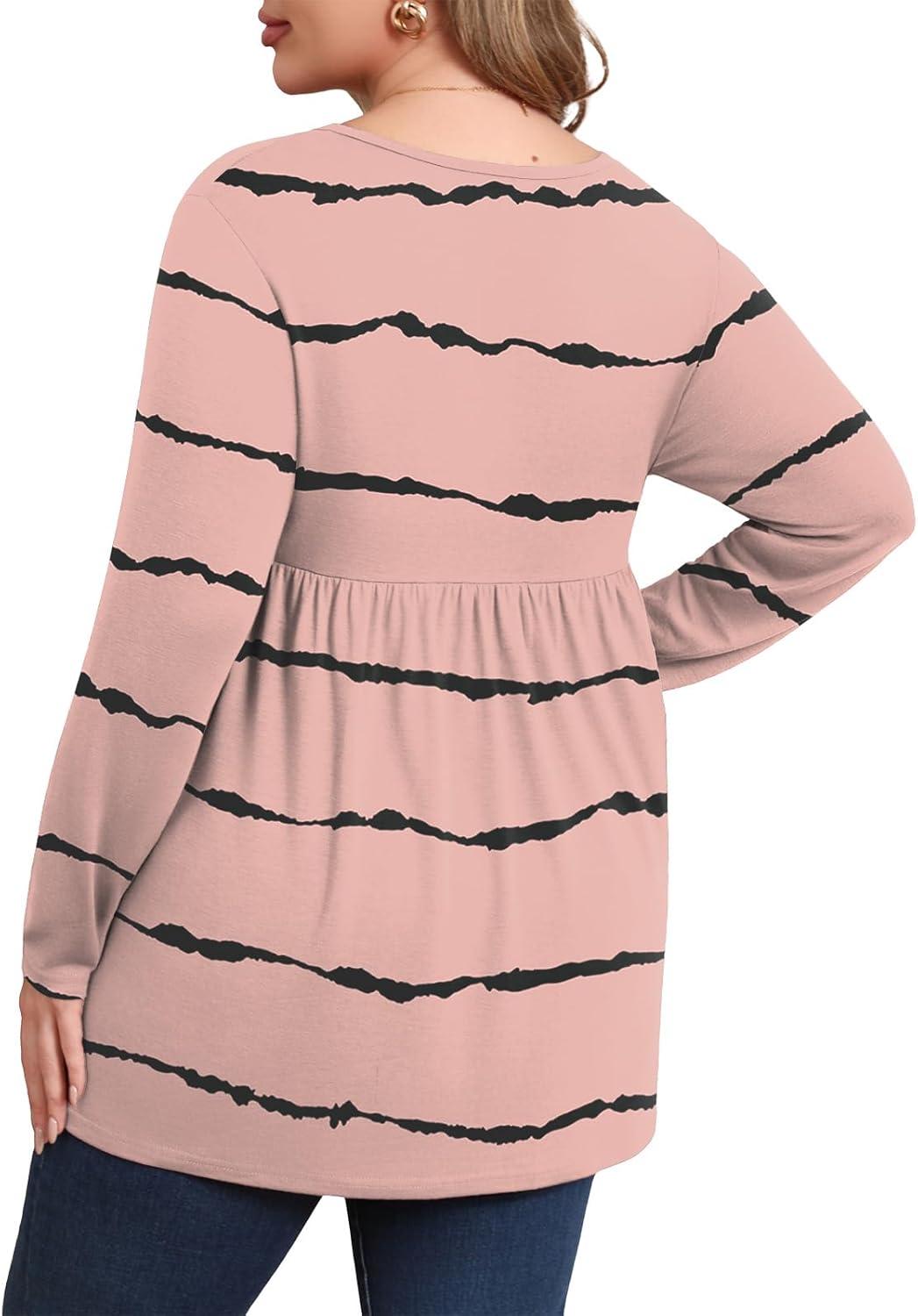 imagePOSESHE Womens Plus Size Long Sleeves Tops 2025 Fall Winter Tunic Tops Casual VNeck Wrap Shirts Dressy Work Blouses L4XLBeen Red