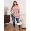 imagePOSESHE Womens Plus Size Long Sleeves Tops 2025 Fall Winter Tunic Tops Casual VNeck Wrap Shirts Dressy Work Blouses L4XLBeen Red