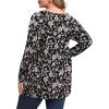 imagePOSESHE Womens Plus Size Long Sleeves Tops 2025 Fall Winter Tunic Tops Casual VNeck Wrap Shirts Dressy Work Blouses L4XLBlack Pink Floral