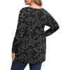imagePOSESHE Womens Plus Size Long Sleeves Tops 2025 Fall Winter Tunic Tops Casual VNeck Wrap Shirts Dressy Work Blouses L4XLBlack White Floral