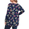 imagePOSESHE Womens Plus Size Long Sleeves Tops 2025 Fall Winter Tunic Tops Casual VNeck Wrap Shirts Dressy Work Blouses L4XLBlue Camellia