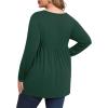 imagePOSESHE Womens Plus Size Long Sleeves Tops 2025 Fall Winter Tunic Tops Casual VNeck Wrap Shirts Dressy Work Blouses L4XLGreen
