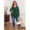 imagePOSESHE Womens Plus Size Long Sleeves Tops 2025 Fall Winter Tunic Tops Casual VNeck Wrap Shirts Dressy Work Blouses L4XLGreen