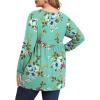 imagePOSESHE Womens Plus Size Long Sleeves Tops 2025 Fall Winter Tunic Tops Casual VNeck Wrap Shirts Dressy Work Blouses L4XLGreen Floral