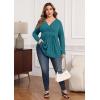 imagePOSESHE Womens Plus Size Long Sleeves Tops 2025 Fall Winter Tunic Tops Casual VNeck Wrap Shirts Dressy Work Blouses L4XLGrey Blue