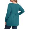 imagePOSESHE Womens Plus Size Long Sleeves Tops 2025 Fall Winter Tunic Tops Casual VNeck Wrap Shirts Dressy Work Blouses L4XLGrey Blue