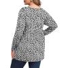 imagePOSESHE Womens Plus Size Long Sleeves Tops 2025 Fall Winter Tunic Tops Casual VNeck Wrap Shirts Dressy Work Blouses L4XLLeopard White