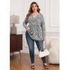 imagePOSESHE Womens Plus Size Long Sleeves Tops 2025 Fall Winter Tunic Tops Casual VNeck Wrap Shirts Dressy Work Blouses L4XLLeopard White