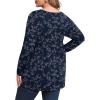 imagePOSESHE Womens Plus Size Long Sleeves Tops 2025 Fall Winter Tunic Tops Casual VNeck Wrap Shirts Dressy Work Blouses L4XLNavy Floral