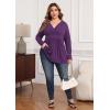 imagePOSESHE Womens Plus Size Long Sleeves Tops 2025 Fall Winter Tunic Tops Casual VNeck Wrap Shirts Dressy Work Blouses L4XLPurple