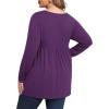 imagePOSESHE Womens Plus Size Long Sleeves Tops 2025 Fall Winter Tunic Tops Casual VNeck Wrap Shirts Dressy Work Blouses L4XLPurple