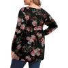 imagePOSESHE Womens Plus Size Long Sleeves Tops 2025 Fall Winter Tunic Tops Casual VNeck Wrap Shirts Dressy Work Blouses L4XLRose Black
