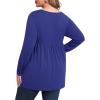 imagePOSESHE Womens Plus Size Long Sleeves Tops 2025 Fall Winter Tunic Tops Casual VNeck Wrap Shirts Dressy Work Blouses L4XLRoyal Blue