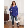 imagePOSESHE Womens Plus Size Long Sleeves Tops 2025 Fall Winter Tunic Tops Casual VNeck Wrap Shirts Dressy Work Blouses L4XLRoyal Blue