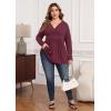 imagePOSESHE Womens Plus Size Long Sleeves Tops 2025 Fall Winter Tunic Tops Casual VNeck Wrap Shirts Dressy Work Blouses L4XLWine Red