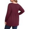 imagePOSESHE Womens Plus Size Long Sleeves Tops 2025 Fall Winter Tunic Tops Casual VNeck Wrap Shirts Dressy Work Blouses L4XLWine Red