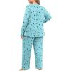 imagePOSESHE Womens Plus Size Pajama Sets Long Sleeve 2 Piece Crew Neck Lounge Sleepwear Ladies Cute Pjs Sets with Pockets 2025Blue Moon