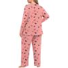 imagePOSESHE Womens Plus Size Pajama Sets Long Sleeve 2 Piece Crew Neck Lounge Sleepwear Ladies Cute Pjs Sets with Pockets 2025Butterfly