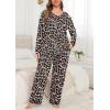 image:imagePOSESHE Womens Plus Size Pajama Sets Soft Pjs Long Pants Summer Lounge Sleepwear Pajama SetsLeopard Dot