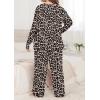 image:imagePOSESHE Womens Plus Size Pajama Sets Soft Pjs Long Pants Summer Lounge Sleepwear Pajama SetsLeopard Dot