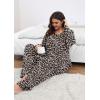 image:imagePOSESHE Womens Plus Size Pajama Sets Soft Pjs Long Pants Summer Lounge Sleepwear Pajama SetsLeopard Dot