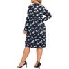 image:imagePOSESHE Womens Plus Size Dresses Long Sleeves Crew Neck Casual Dresses Empire Waist Loose Flowy Dress with PocketsBlue Begonia