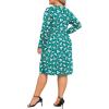 image:imagePOSESHE Womens Plus Size Dresses Long Sleeves Crew Neck Casual Dresses Empire Waist Loose Flowy Dress with PocketsBlue Chrysanthemum