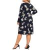 image:imagePOSESHE Womens Plus Size Dresses Long Sleeves Crew Neck Casual Dresses Empire Waist Loose Flowy Dress with PocketsBlue Lily