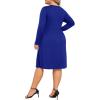image:imagePOSESHE Womens Plus Size Dresses Long Sleeves Crew Neck Casual Dresses Empire Waist Loose Flowy Dress with PocketsC4royal Blue