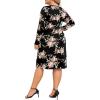 image:imagePOSESHE Womens Plus Size Dresses Long Sleeves Crew Neck Casual Dresses Empire Waist Loose Flowy Dress with PocketsC8rose Black