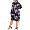 image:imagePOSESHE Womens Plus Size Dresses Long Sleeves Crew Neck Casual Dresses Empire Waist Loose Flowy Dress with PocketsC9rose Navy Blue