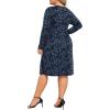 image:imagePOSESHE Womens Plus Size Dresses Long Sleeves Crew Neck Casual Dresses Empire Waist Loose Flowy Dress with PocketsNavy D Floral