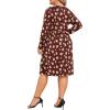image:imagePOSESHE Womens Plus Size Dresses Long Sleeves Crew Neck Casual Dresses Empire Waist Loose Flowy Dress with PocketsRed Begonia