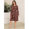 image:imagePOSESHE Womens Plus Size Dresses Long Sleeves Crew Neck Casual Dresses Empire Waist Loose Flowy Dress with PocketsRed Begonia