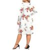 image:imagePOSESHE Womens Plus Size Dresses Long Sleeves Crew Neck Casual Dresses Empire Waist Loose Flowy Dress with PocketsRose White