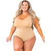image:imagePOSESHE Plus Size Bodysuit for Curvy Women Outfits Tank Top Sexy Body SuitsBeige