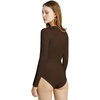 image:imagePOSESHE Plus Size Long Sleeve Bodysuit for Women Round Neck Essential Top Soft amp NonSeeThrough M5XLBrown
